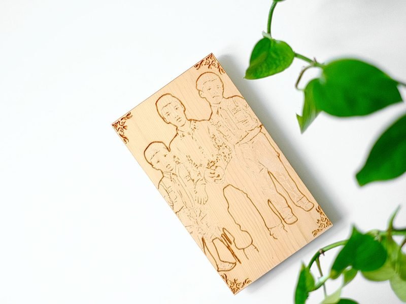 Cuadro de madera con ilustración impresa
